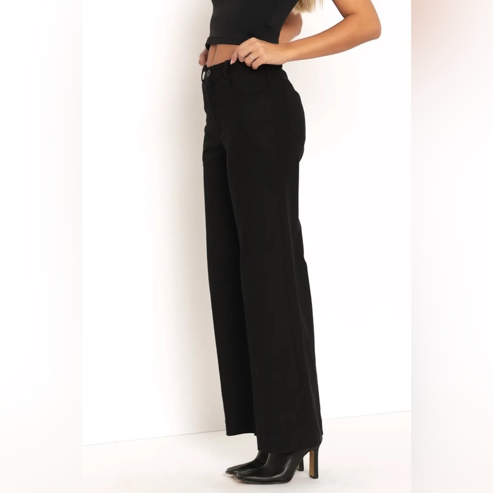 BLACKMILK Sweeper-Style Wide-Leg Mid-Rise BLACK STREET PANTS! UNISEX! - Picture 5 of 11